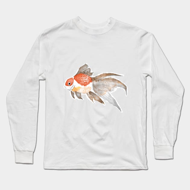 Red Back Goldfish Long Sleeve T-Shirt by Cheese_Wen Art